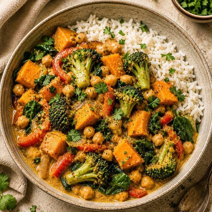 Vegetarische curry bowl
